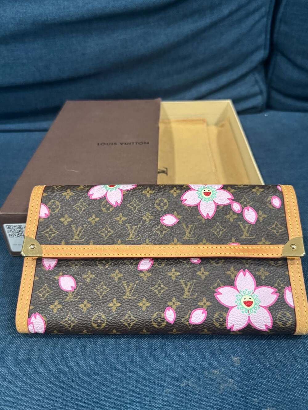 Louis Vuitton x Takashi Murakami Monogram Cherry Blossom Porte Tresor Wallet